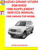 Thumbnail SUZUKI GRAND VITARA SQ416/420 1998 SUPPLEMENT SERVICE MANUAL