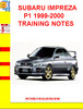 Thumbnail SUBARU IMPREZA P1 1999-2000 TRAINING NOTES Thumbnail SUBARU IMPREZA P1 1999-2000 TRAINING NOTES