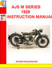 Thumbnail AJS M SERIES 1929 INSTRUCTION MANUAL