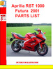 Thumbnail Aprilia RST 1000 Futura  2001 PARTS LIST