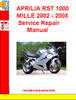 Thumbnail APRILIA RST 1000 MILLE 2002 - 2003Service Repair Manual