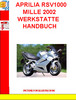 Thumbnail APRILIA RSV1000 MILLE 2002 WERKSTATTE HANDBUCH Thumbnail APRILIA RSV1000 MILLE 2002 WERKSTATTE HANDBUCH