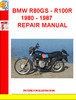 Thumbnail BMW R80GS - R100R 1980 - 1987 REPAIR MANUAL