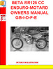 Thumbnail BETA RR125 CC ENDURO-MOTARD  OWNERS MANUAL GB-I-D-F-E
