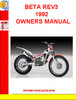 Thumbnail BETA REV3 1992 OWNERS MANUAL Thumbnail BETA REV3 1992 OWNERS MANUAL