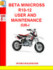 Thumbnail BETA MINICROSS R10-12 USER AND MAINTENANCE GB-I Thumbnail BETA MINICROSS R10-12 USER AND MAINTENANCE GB-I