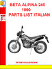 Thumbnail BETA ALPINA 240 1990 PARTS LIST ITALIAN Thumbnail BETA ALPINA 240 1990 PARTS LIST ITALIAN