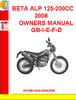Thumbnail BETA ALP 125-200CC 2008 OWNERS MANUAL GB-I-E-F-D Thumbnail BETA ALP 125-200CC 2008 OWNERS MANUAL GB-I-E-F-D