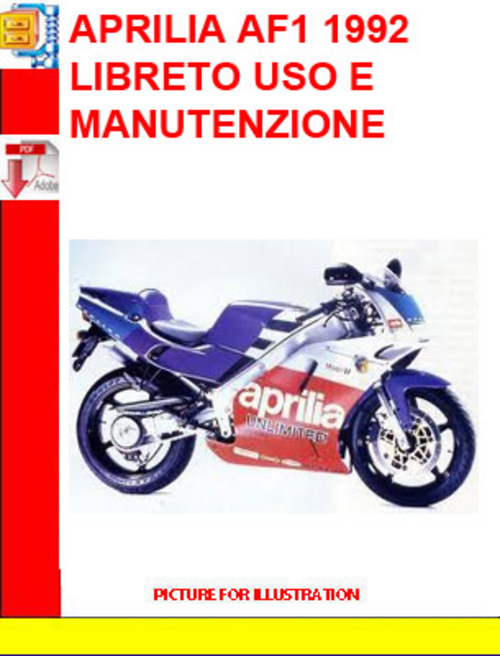 Product picture APRILIA AF1 1992 LIBRETO USO E MANUTENZIONE