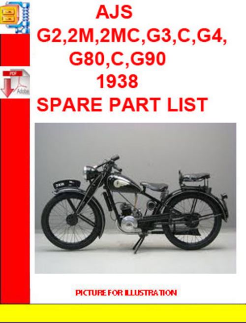 Product picture AJS G2,2M,2MC,G3,C,G4,G80,C,G90 1938 SPARE PART LIST