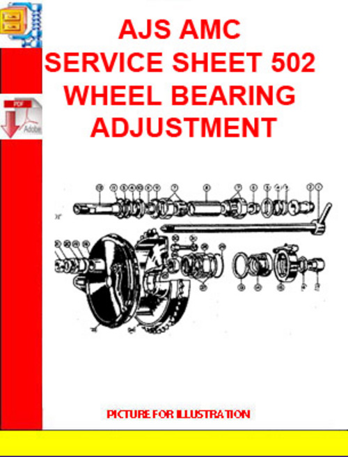Product picture AJS AMC SERVICE SHEET 502 WHEEL BEARING ADJUSTMENT