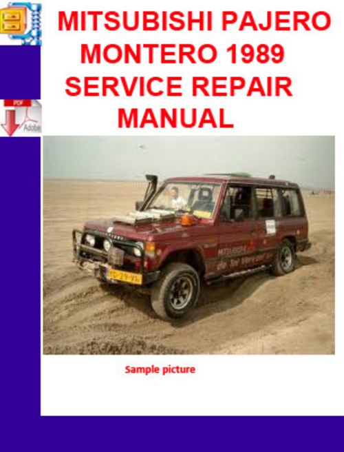Product picture MITSUBISHI PAJERO MONTERO 1989 SERVICE REPAIR MANUAL