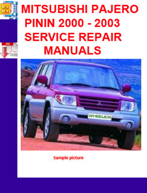 Product picture MITSUBISHI PAJERO PININ 2000 - 2003 SERVICE REPAIR MANUALS