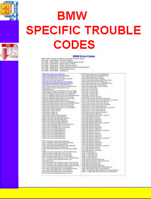 Product picture BMW SPECIFIC TROUBLE CODES