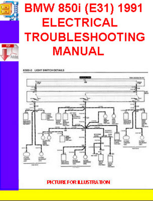 Product picture BMW 850i (E31) 1991 ELECTRICAL TROUBLESHOOTING MANUAL