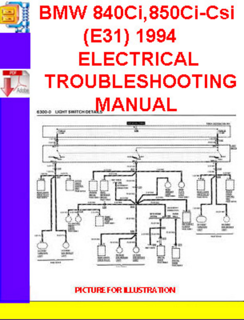 Product picture BMW 840Ci,850Ci-Csi (E31) 1993-1994 ELECTRICAL TROUBLESHOOTI