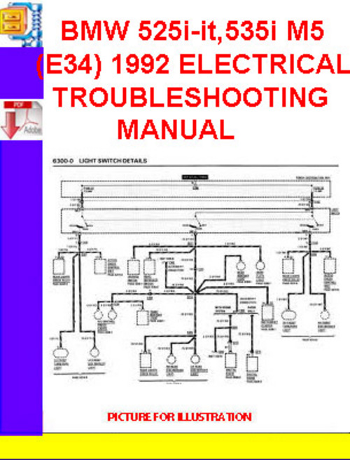 Product picture BMW 525i-it,535i M5 (E34) 1991-1992 ELECTRICAL TROUBLESHOOTI