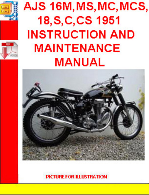 Product picture AJS 16M,MS,MC,MCS, 18,S,C,CS 1951 INSTRUCTION AND MAINTENANC