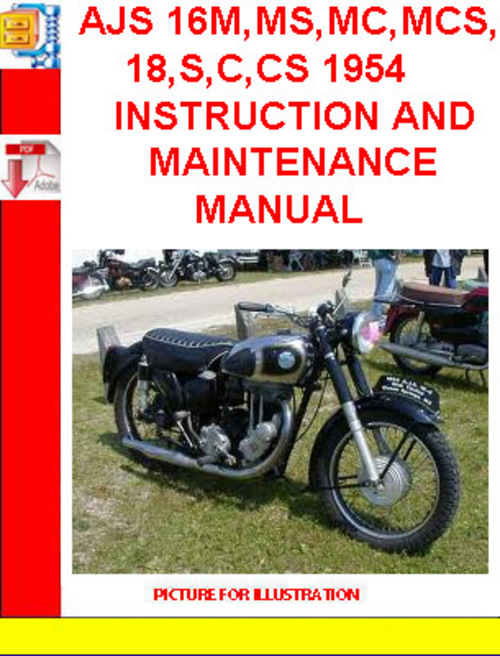 Product picture AJS 16M,MS,MC,MCS, 18,S,C,CS 1953 INSTRUCTION AND MAINTENANC