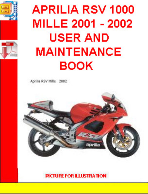 Product picture APRILIA RSV 1000 MILLE 2001 - 2002 USER AND MAINTENANCE BOOK