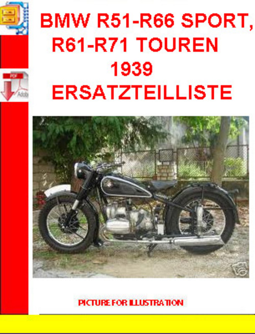 Product picture BMW R51-R66 SPORT, R61-R71 TOUREN 1939 ERSATZTEILLISTE