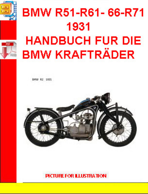 Product picture BMW R51-R61- 66-R71  1931 HANDBUCH FUR DIE BMW KRAFTR&Auml;DER
