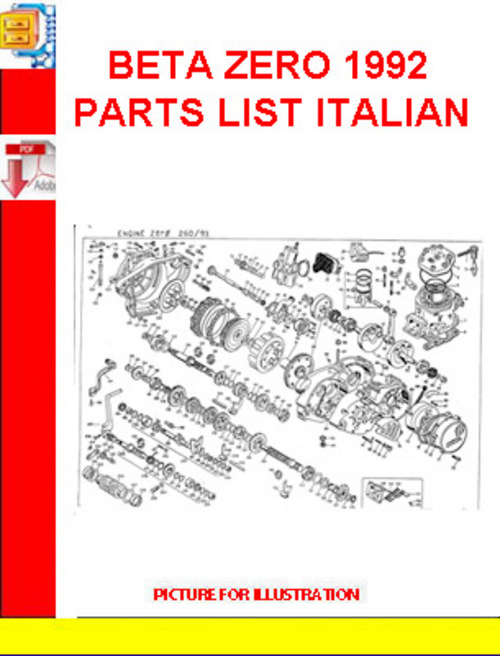 Product picture BETA ZERO 1992 PARTS LIST ITALIAN