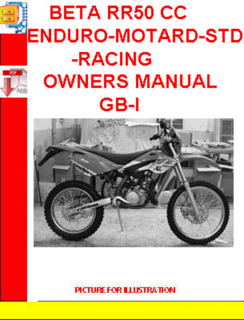 Product picture BETA RR50 CC ENDURO-MOTARD-STD-RACING OWNERS MANUAL GB-I