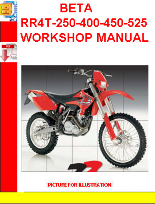 Product picture BETA RR4T-250-400-450-525 WORKSHOP MANUAL