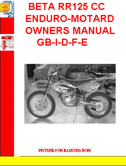Product picture BETA RR125 CC ENDURO-MOTARD  OWNERS MANUAL GB-I-D-F-E