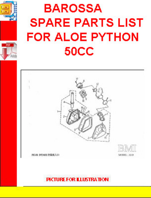 Product picture BAROSSA SPARE PARTS LIST FOR ALOE PYTHON 50CC