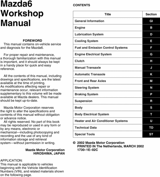 Product picture MAZDA 6 2002 SERVICE REPAIR MANUAL